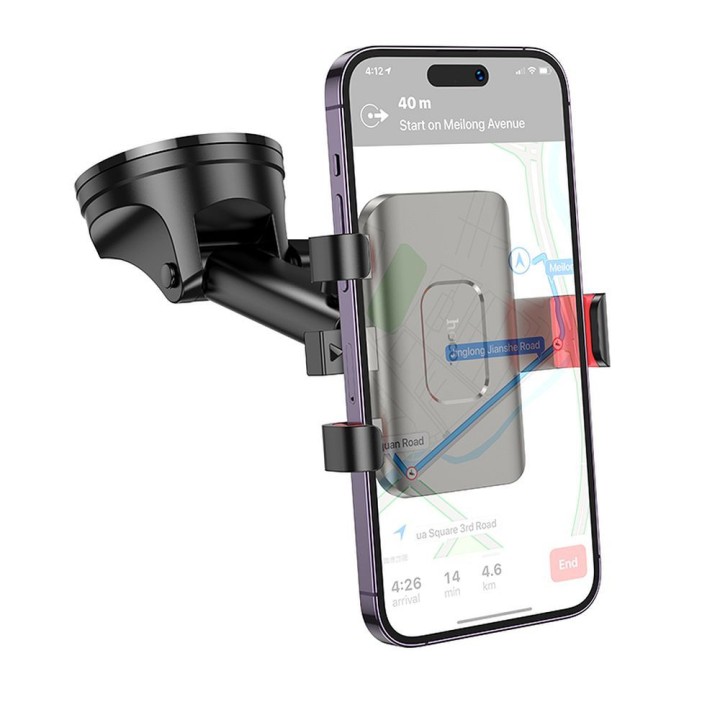 Phone holder for car universal Hoco for windscreen / dashboard H22 black