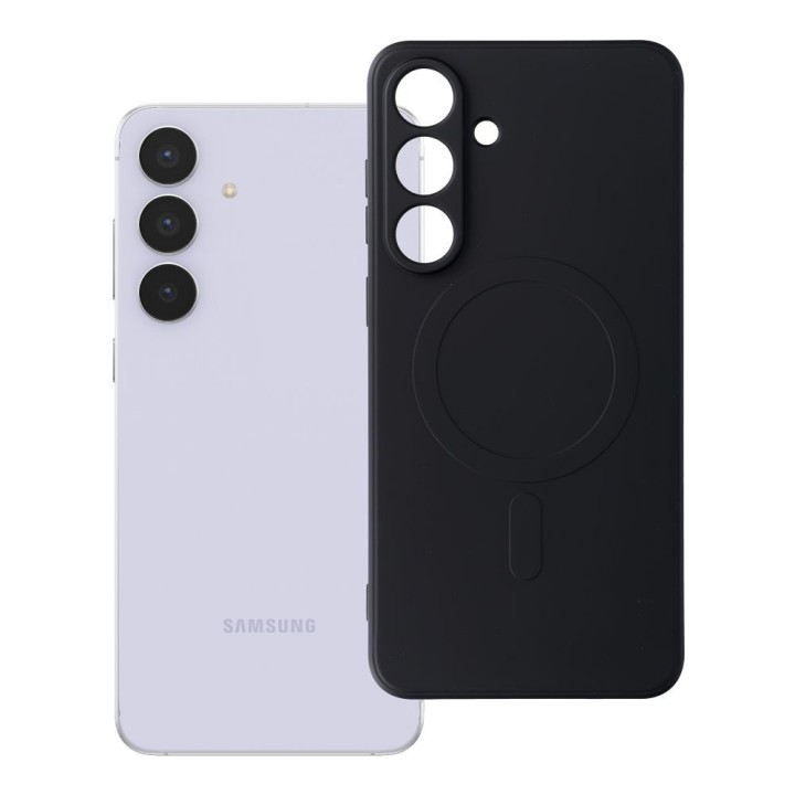 Case for Samsung S25 FE Silicone Mag Cover MagSafe compatible (camera protection) black