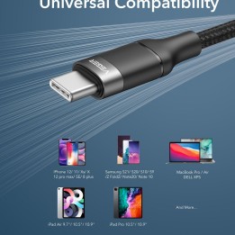 Кабель USB-C – USB-C VEGER PD 5A 100W 1,5 m CC02 черный