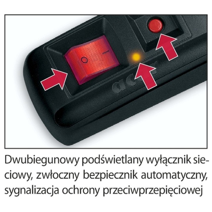 Power strip 5 sockets ACAR F5 3 m black