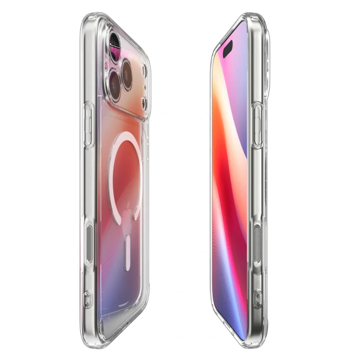 SPIGEN case ULTRA HYBRID MAG compatible with MagSafe for IPHONE 17 Pro Max clear white