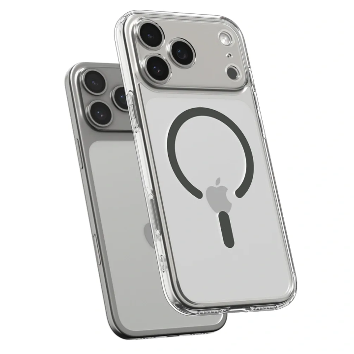 SPIGEN case ULTRA HYBRID MAG compatible with MagSafe for IPHONE 17 Pro clear graphite