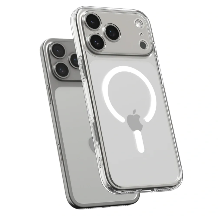 SPIGEN case ULTRA HYBRID MAG compatible with MagSafe for IPHONE 17 Pro clear white