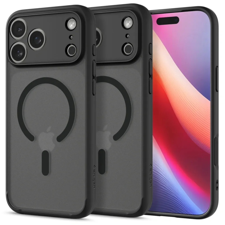 SPIGEN case ULTRA HYBRID MAG compatible with MagSafe for IPHONE 17 Pro frost black