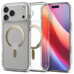 SPIGEN чехол ULTRA HYBRID MAG совместимый с MagSafe для IPHONE 17 Pro clear gold