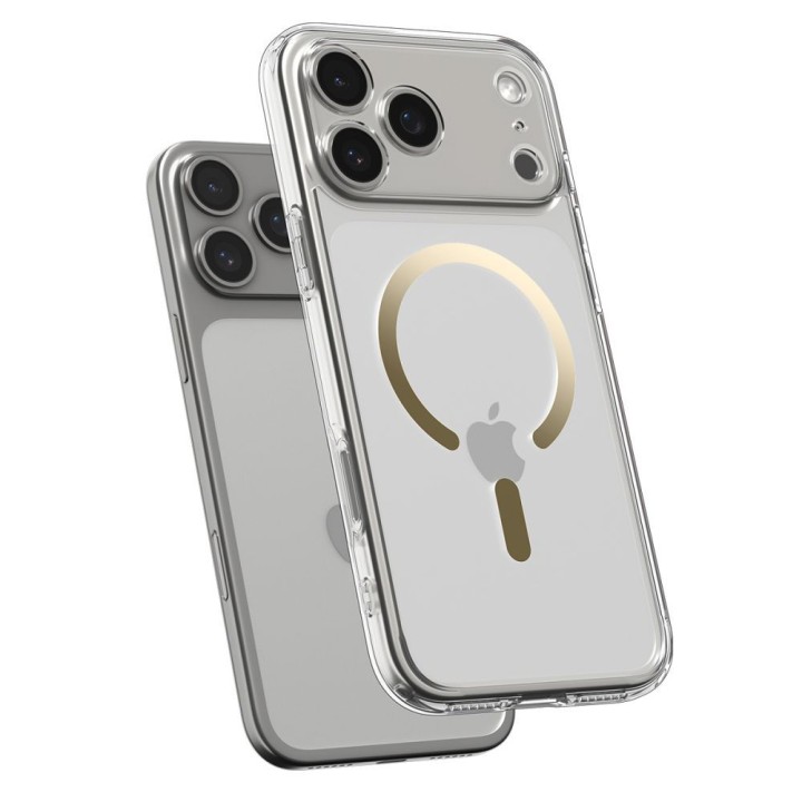 SPIGEN case ULTRA HYBRID MAG compatible with MagSafe for IPHONE 17 Pro clear gold