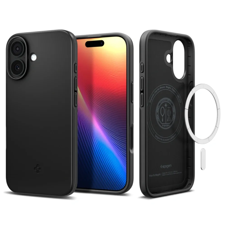 SPIGEN case THIN FIT MAG compatible with MagSafe for IPHONE 17 black