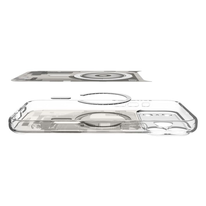 SPIGEN case ULTRA HYBRID MAG compatible with MagSafe for IPHONE 17 Pro zero one natural titanium