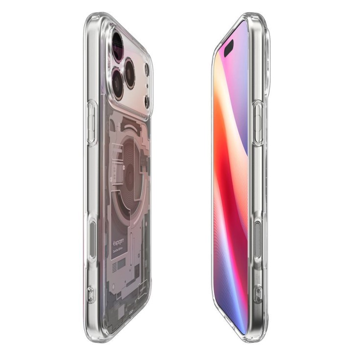SPIGEN case ULTRA HYBRID MAG compatible with MagSafe for IPHONE 17 Pro zero one natural titanium