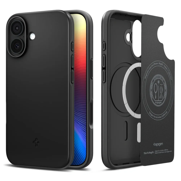 SPIGEN case THIN FIT MAG compatible with MagSafe for IPHONE 17 black