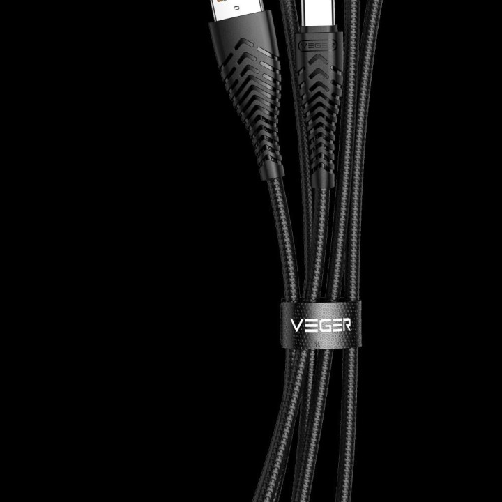 Cable USB A to type C VEGER 2,4A V104 1,2 m black