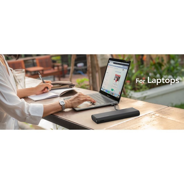 Повербанк Veger TCE130 (W2503) PD 130W 25000 mAh з вбудованими кабелями Тип C / Lightning чорний 0INT