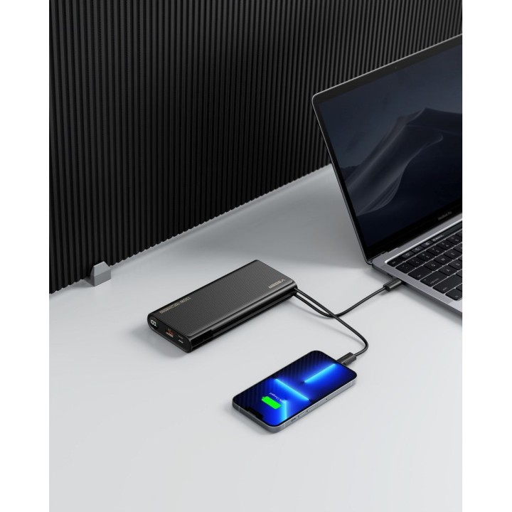 Повербанк Veger TCE130 (W2503) PD 130W 25000 mAh со встроенными кабелями тип C / Lightning черный 0INT
