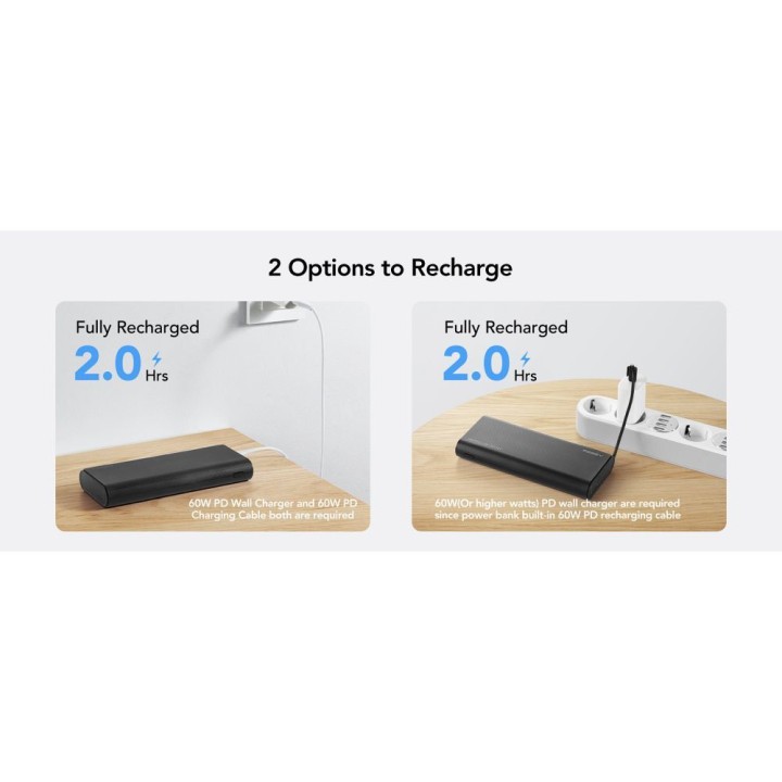 Power bank Veger TCE130 (W2503) PD 130W 25000 mAh with built-in cables Type C / Lightning black 0INT