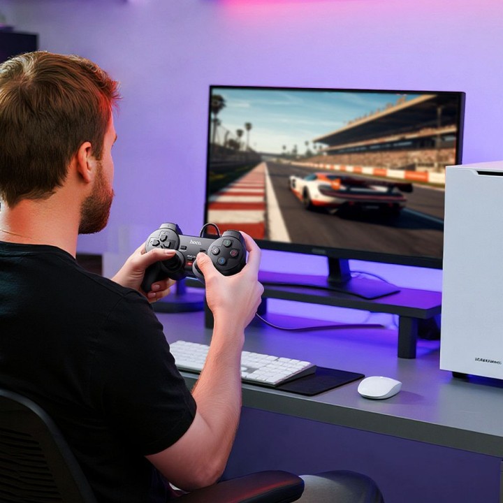 Дротовий геймпад Hoco для PC Fast Link GA3 чорний