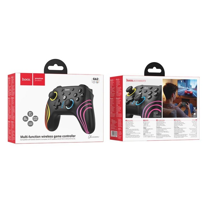 Pad bezprzewodowy Hoco do Nintendo Switch 1 / 2 / PC GA2 czarny