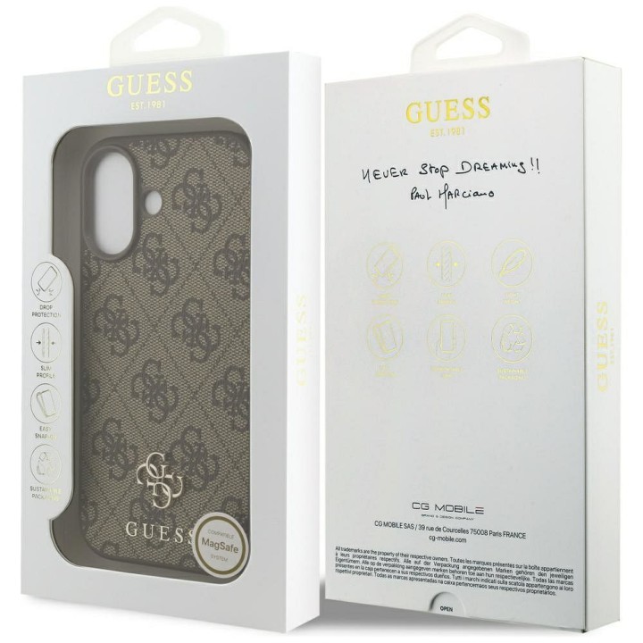 GUESS case for IPHONE 17 compatible with MagSafe GUHMP17SP4SM4MW (PU 4G Small 4G and Classic) brown