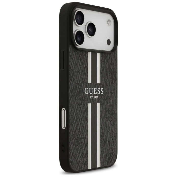 GUESS чехол для IPHONE 17 Pro Max совместимый с MagSafe GUHMP17XP4RPSK (4G Printed Stripes) черный