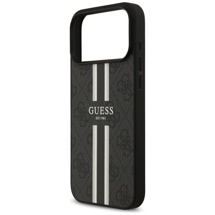 GUESS чохол для IPHONE 17 Pro Max сумісний з MagSafe GUHMP17XP4RPSK (4G Printed Stripes) чорний