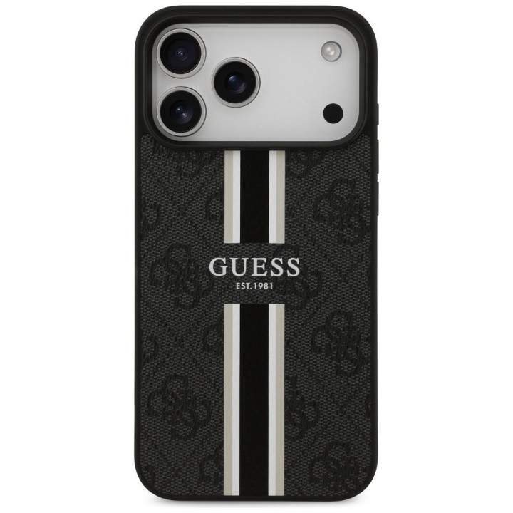 GUESS чохол для IPHONE 17 Pro Max сумісний з MagSafe GUHMP17XP4RPSK (4G Printed Stripes) чорний