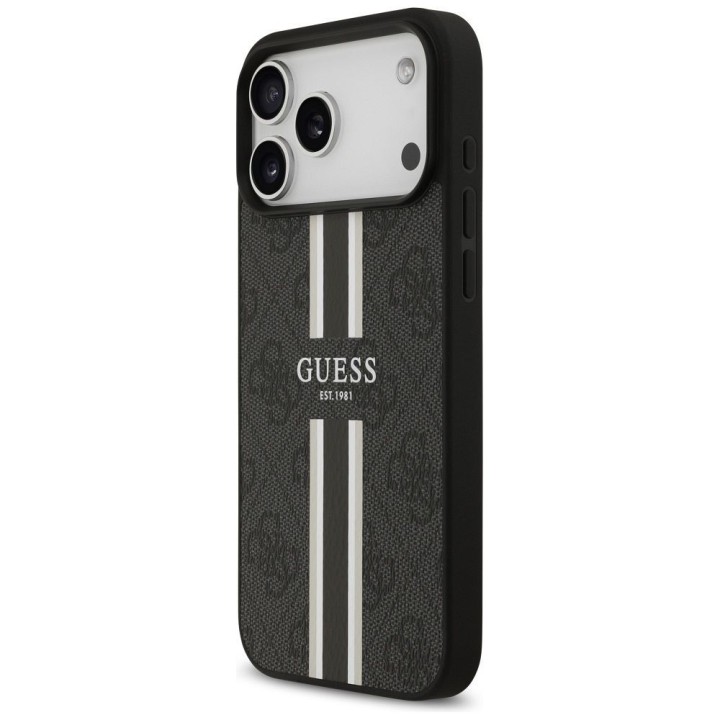 GUESS чохол для IPHONE 17 Pro Max сумісний з MagSafe GUHMP17XP4RPSK (4G Printed Stripes) чорний
