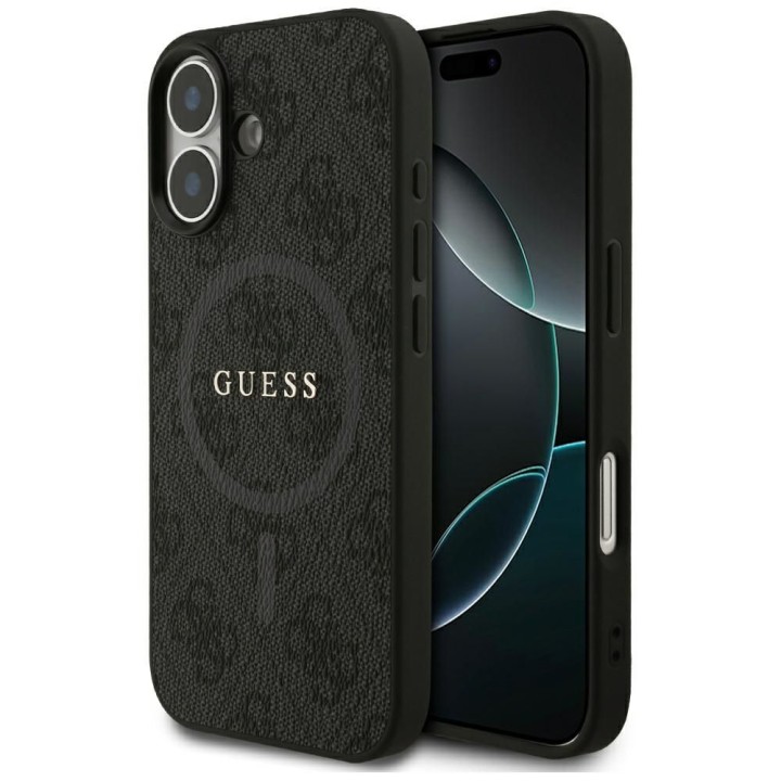 GUESS чехол для IPHONE 17 совместимый с MagSafe GUHMP17SG4GFRK (PU 4G Ring Classic Logo) черный