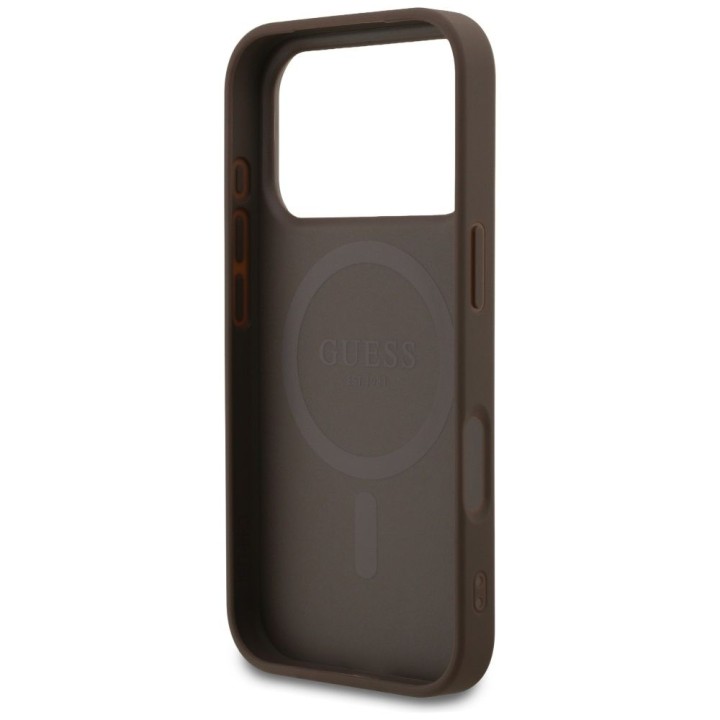 GUESS чохол для IPHONE 17 Pro сумісний з MagSafe GUHMP17LG4GFRW (PU 4G Ring Classic Logo) коричневий