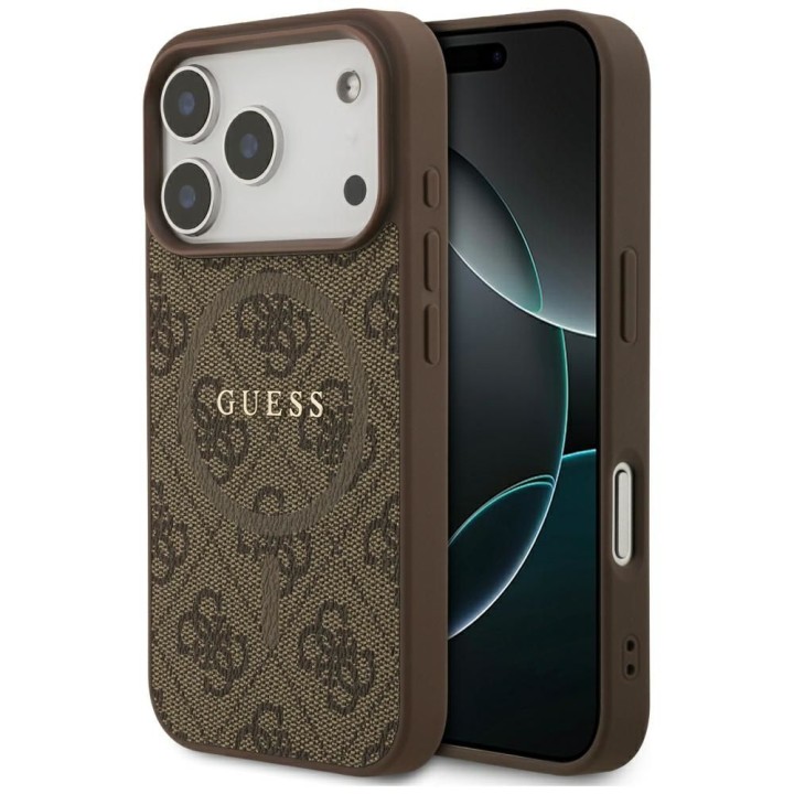 GUESS чохол для IPHONE 17 Pro сумісний з MagSafe GUHMP17LG4GFRW (PU 4G Ring Classic Logo) коричневий