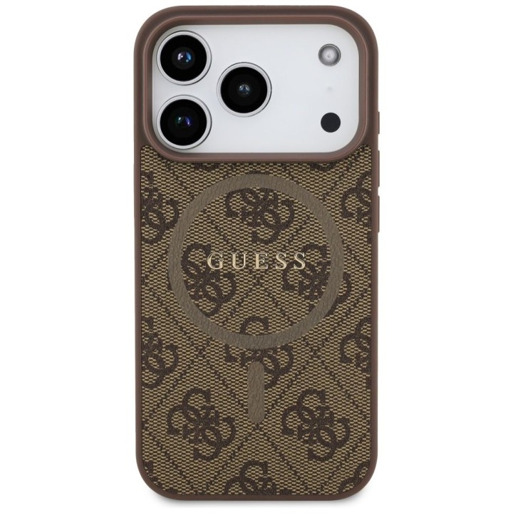 GUESS чохол для IPHONE 17 Pro сумісний з MagSafe GUHMP17LG4GFRW (PU 4G Ring Classic Logo) коричневий