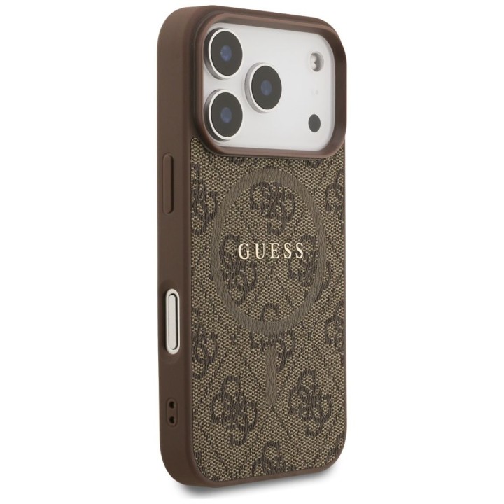 GUESS чохол для IPHONE 17 Pro сумісний з MagSafe GUHMP17LG4GFRW (PU 4G Ring Classic Logo) коричневий