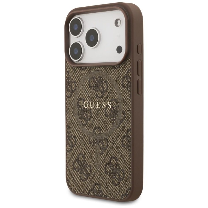 GUESS чохол для IPHONE 17 Pro сумісний з MagSafe GUHMP17LG4GFRW (PU 4G Ring Classic Logo) коричневий