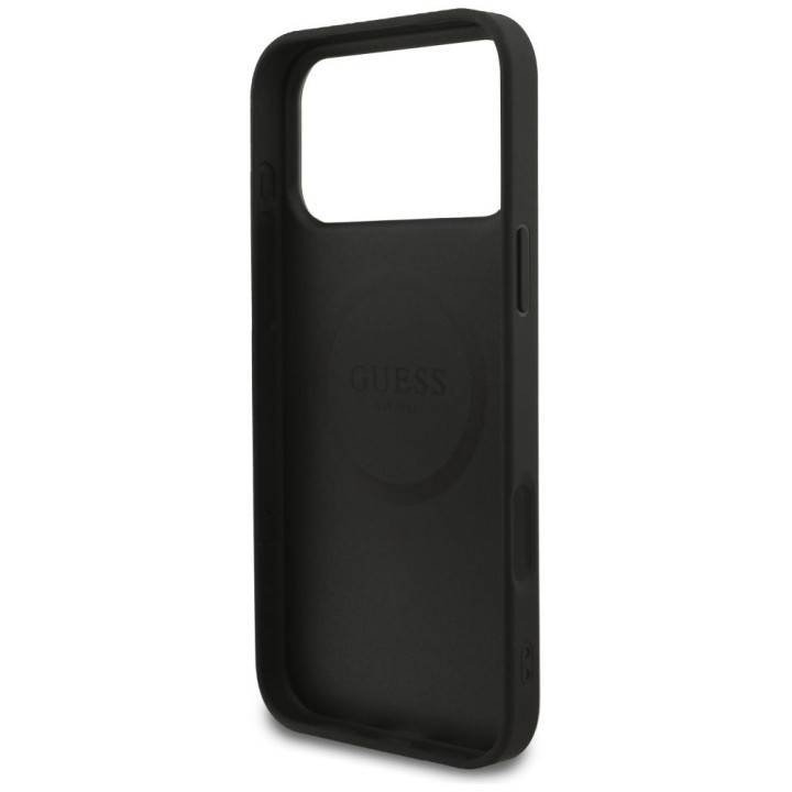 GUESS чехол для IPHONE 17 Pro Max совместимый с MagSafe GUHMP17XG4GFRK (PU 4G Ring Classic Logo) черный