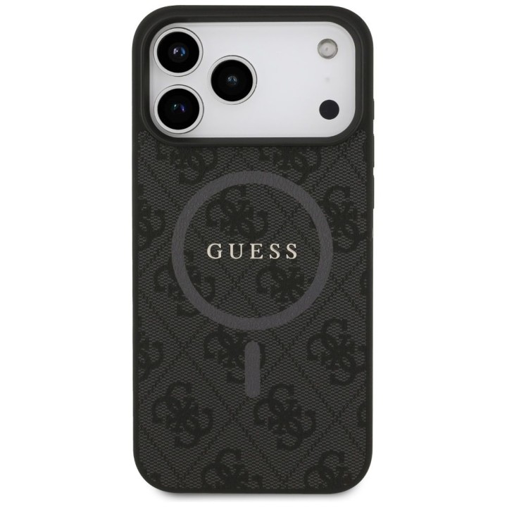 GUESS case for IPHONE 17 Pro Max compatible with MagSafe GUHMP17XG4GFRK (PU 4G Ring Classic Logo) black