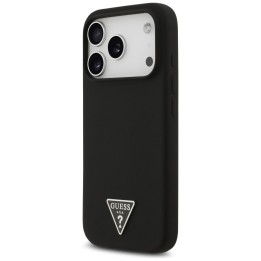 GUESS futerał do IPHONE 17 Pro Max kompatybilny z MagSafe GUHMP17XSCTRLMK (Silicone W/ Triangle Logo) czarny