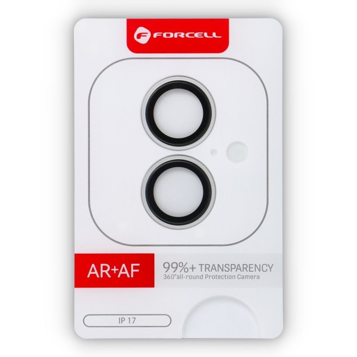 Закаленное стекло на камеру для iPhone 17 Forcell Premium серебристое 0INT