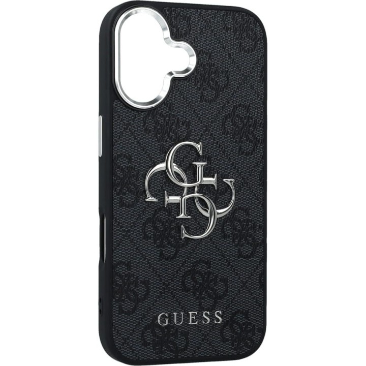 GUESS case for IPHONE 17 GUHCP17SP4G4SMCK (4G PU Leather Case with Big 4G and Classic Logo and Silver Metal Camera Frame)