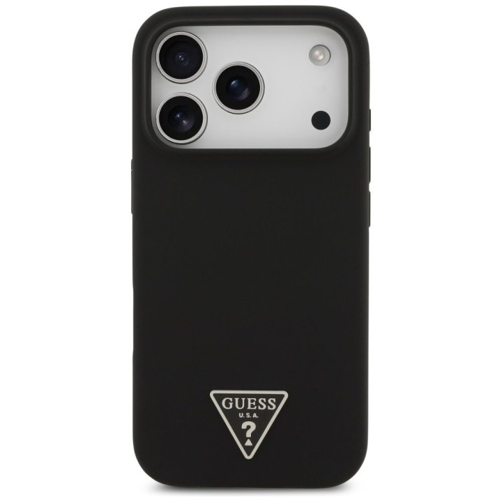 GUESS чохол для IPHONE 17 Pro Max сумісний з MagSafe GUHMP17XSCTRLMK (Silicone W/ Triangle Logo) чорний