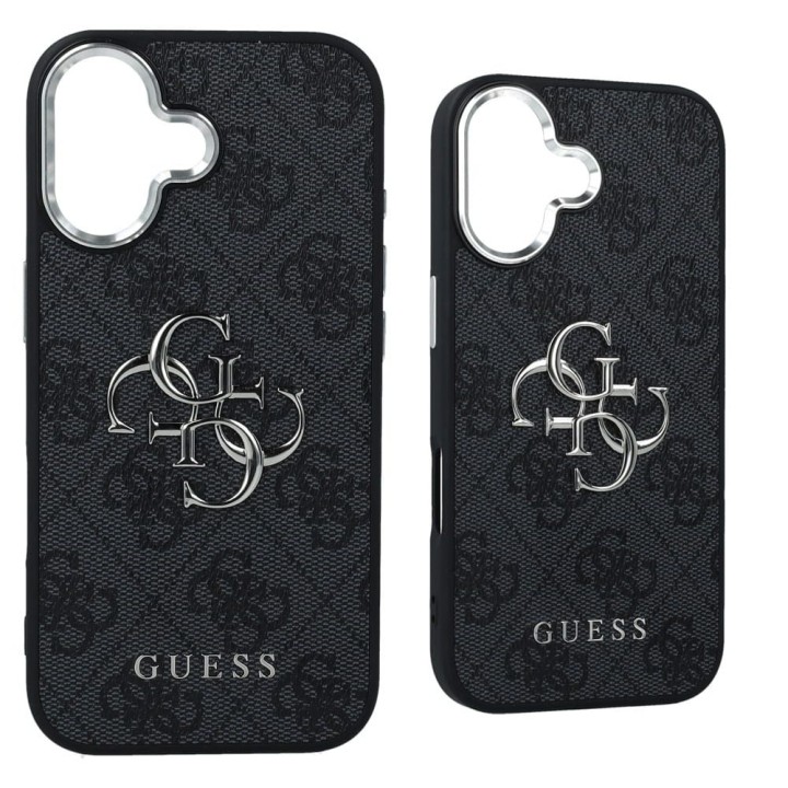 GUESS case for IPHONE 17 GUHCP17SP4G4SMCK (4G PU Leather Case with Big 4G and Classic Logo and Silver Metal Camera Frame)