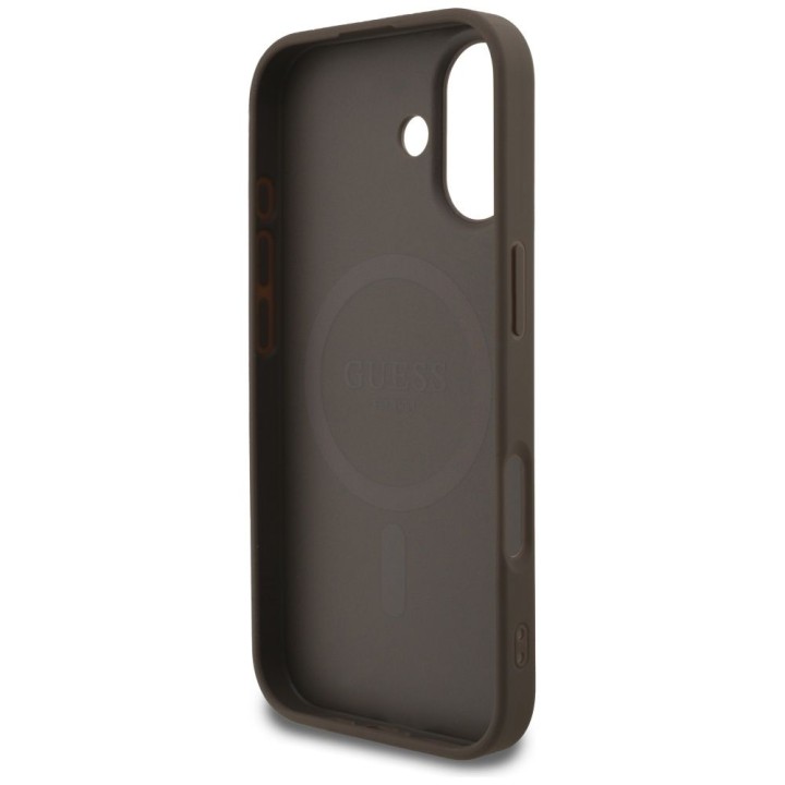 GUESS futerał do IPHONE 17 kompatybilny z MagSafe GUHMP17SG4GFRW (PU 4G Ring Classic Logo) brązowy
