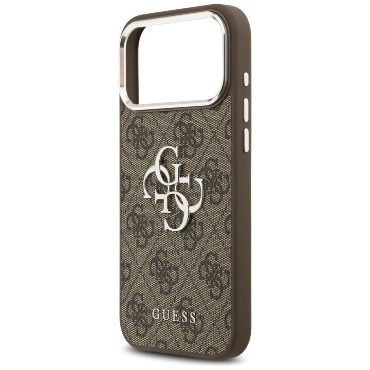 GUESS чехол для IPHONE 17 Pro Max GUHCP17XP4G4SMCW (4G PU Leather Case with Big 4G and Classic Logo and Silver Metal Camera
