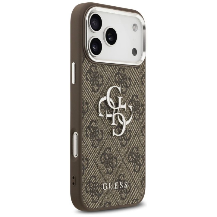 GUESS case for IPHONE 17 Pro Max GUHCP17XP4G4SMCW (4G PU Leather Case with Big 4G and Classic Logo and Silver Metal Camera