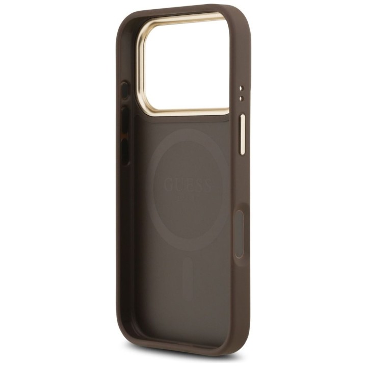 GUESS futerał do IPHONE 17 Pro kompatybilny z MagSafe GUHMP17LP4MSEGCW (PU 4G W/ Classic) brązowy