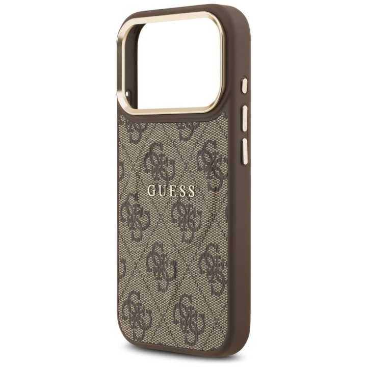 GUESS чехол для IPHONE 17 Pro совместимый с MagSafe GUHMP17LP4MSEGCW (PU 4G W/ Classic) коричневый
