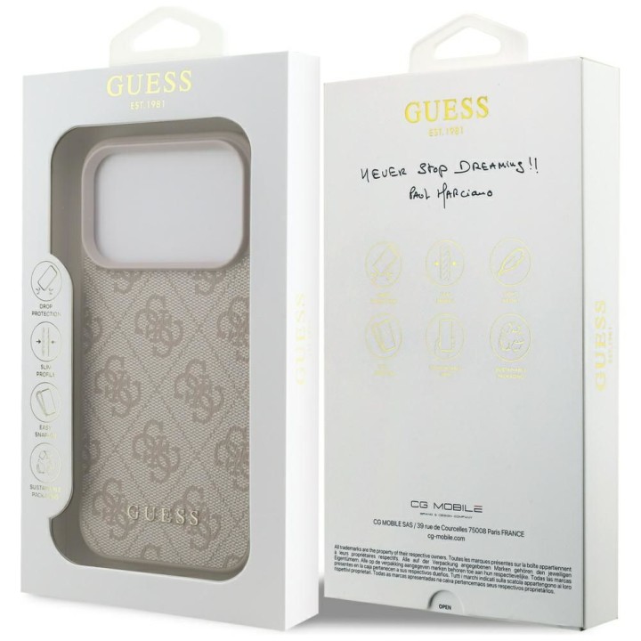 GUESS case for IPHONE 17 Pro GUHCP17LG4GFPI (PU 4G Classic) pink