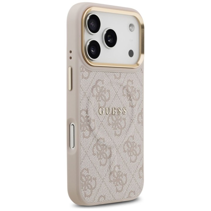 GUESS futerał do IPHONE 17 Pro kompatybilny z MagSafe GUHMP17LP4MSEGCP (PU 4G W/ Classic) różowy