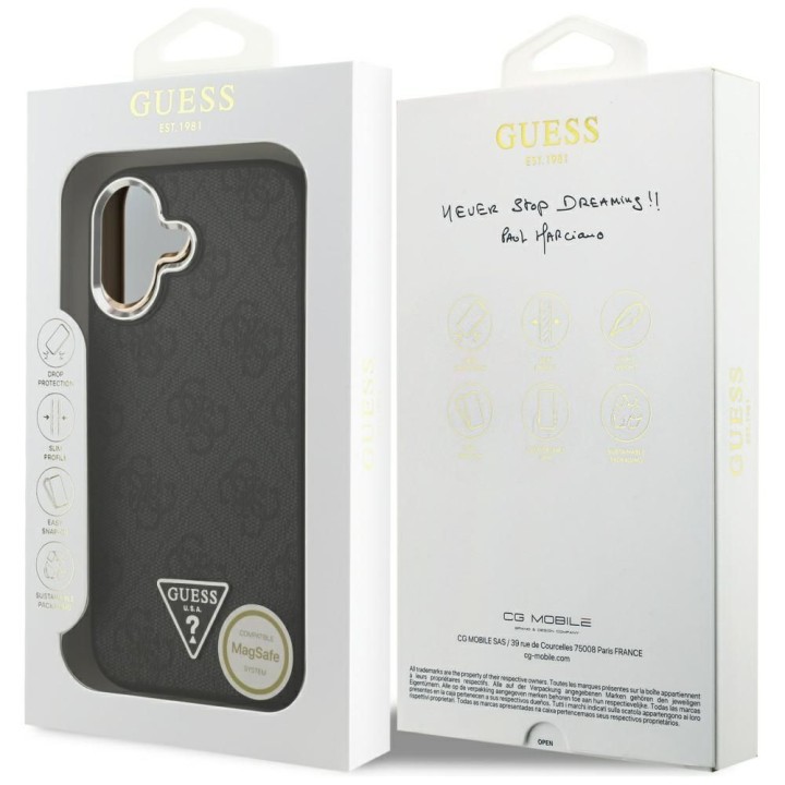 GUESS case for IPHONE 17 compatible with MagSafe GUHMP17SP4TSRCMK (PU 4G W/Triangle Logo SL) black