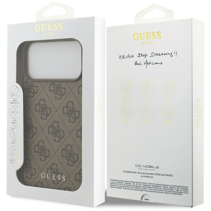 GUESS чохол для IPHONE 17 Pro Max GUHCP17XG4GFBR (PU 4G Classic) коричневий