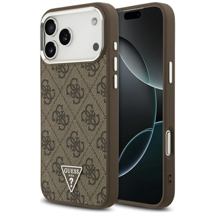 GUESS чохол для IPHONE 17 Pro Max сумісний з MagSafe GUHMP17XP4TSRCMW (PU 4G W/Triangle Logo SL) коричневий