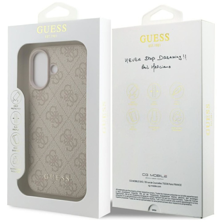 GUESS чехол для IPHONE 17 GUHCP17SG4GFPI (PU 4G Classic) розовый
