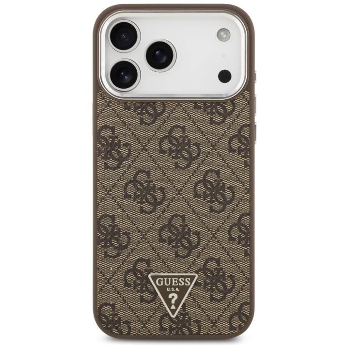 GUESS case for IPHONE 17 Pro Max compatible with MagSafe GUHMP17XP4TSRCMW (PU 4G W/Triangle Logo SL) brown